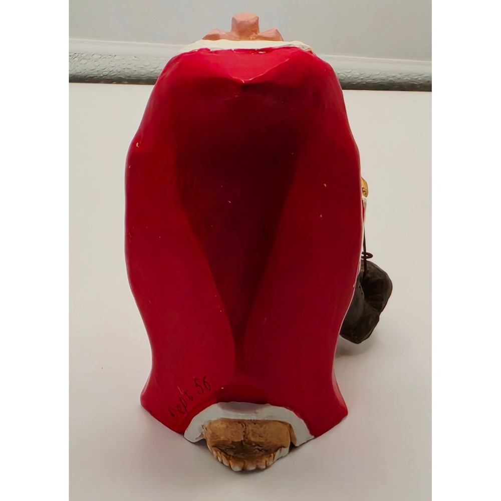Department 56 Hand Painted Santa Claus Figurine Folk Art Style Holding Boots - Picture 7 of 11
